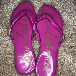 Pink summer flip flops